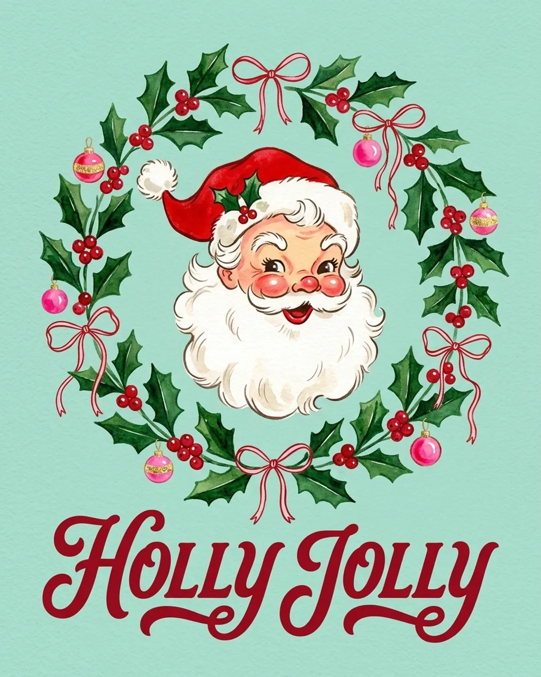 Holly jolly card design