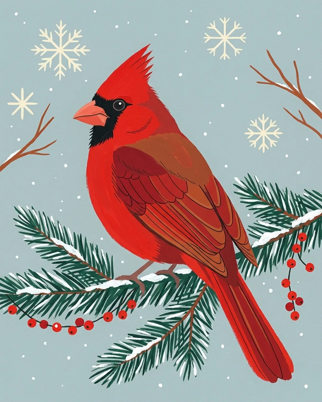 Winter Cardinal card design
