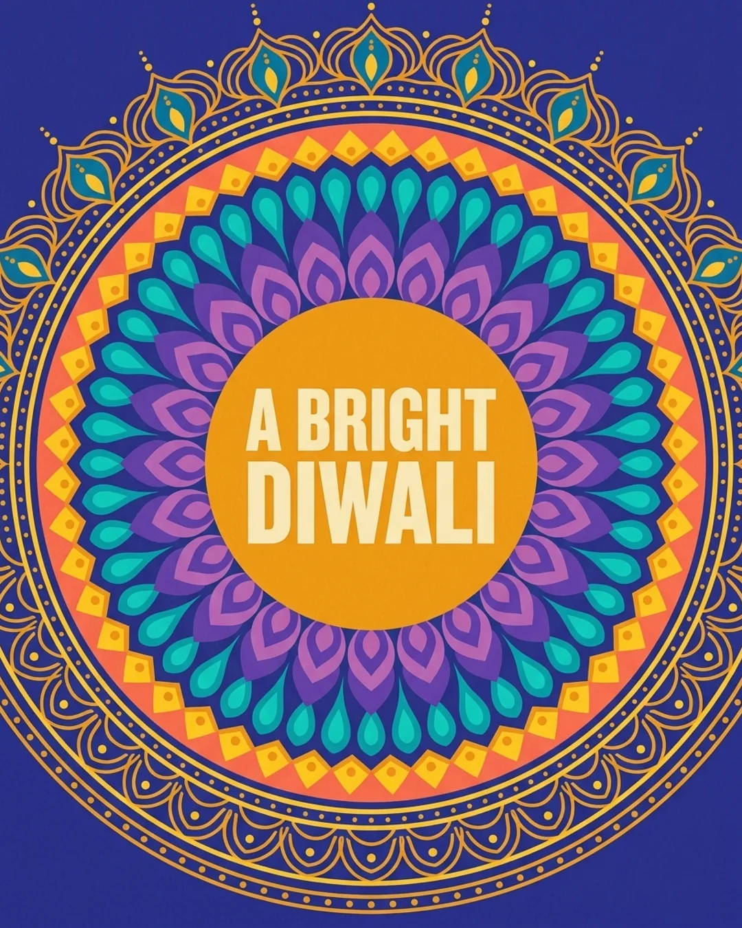 A bright Diwali card design