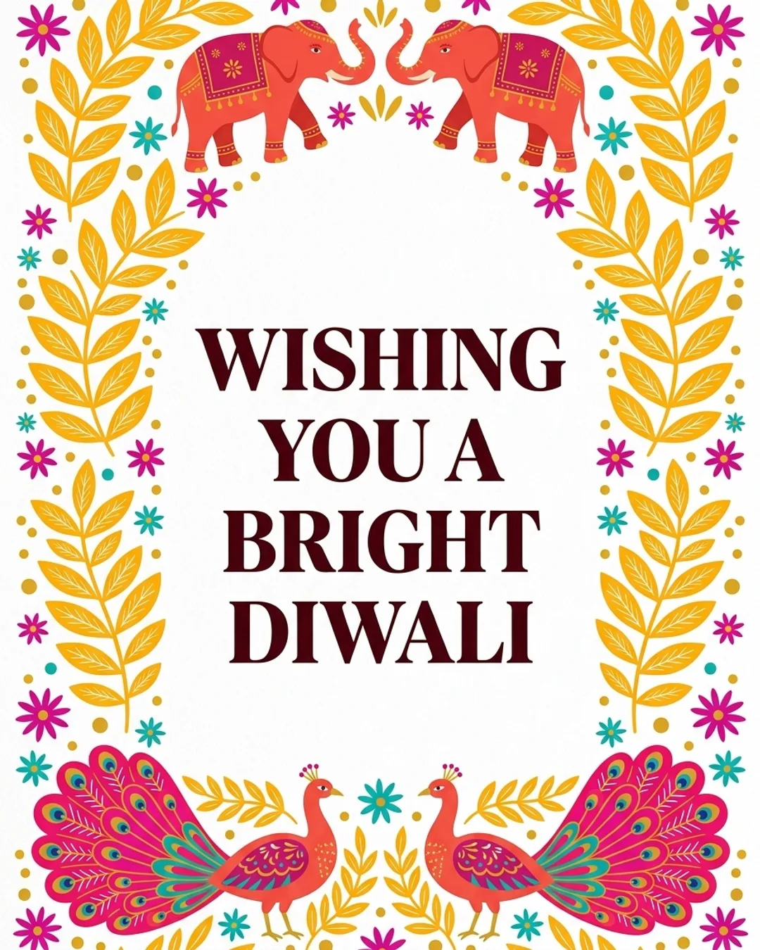 Wishing you a bright Diwali card design