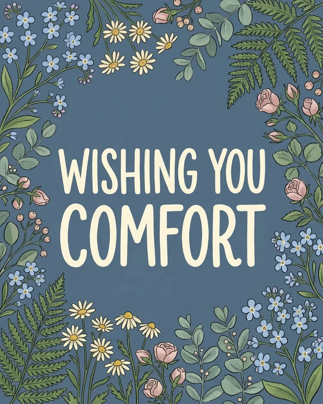 Wishing you comfort card design