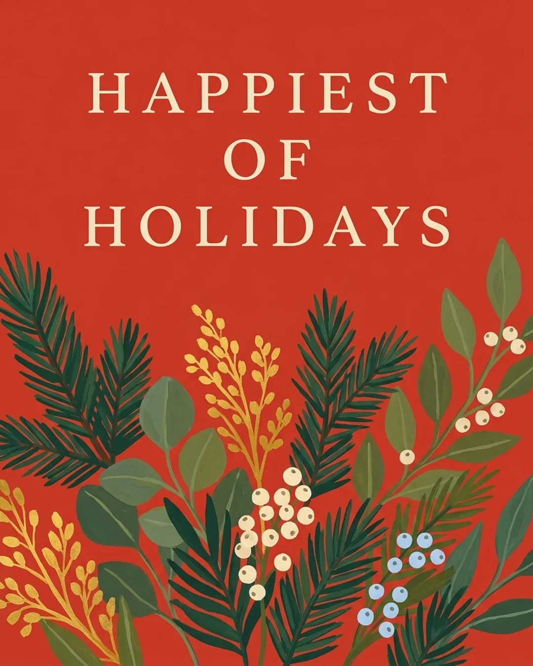 Happiest of holidays card design