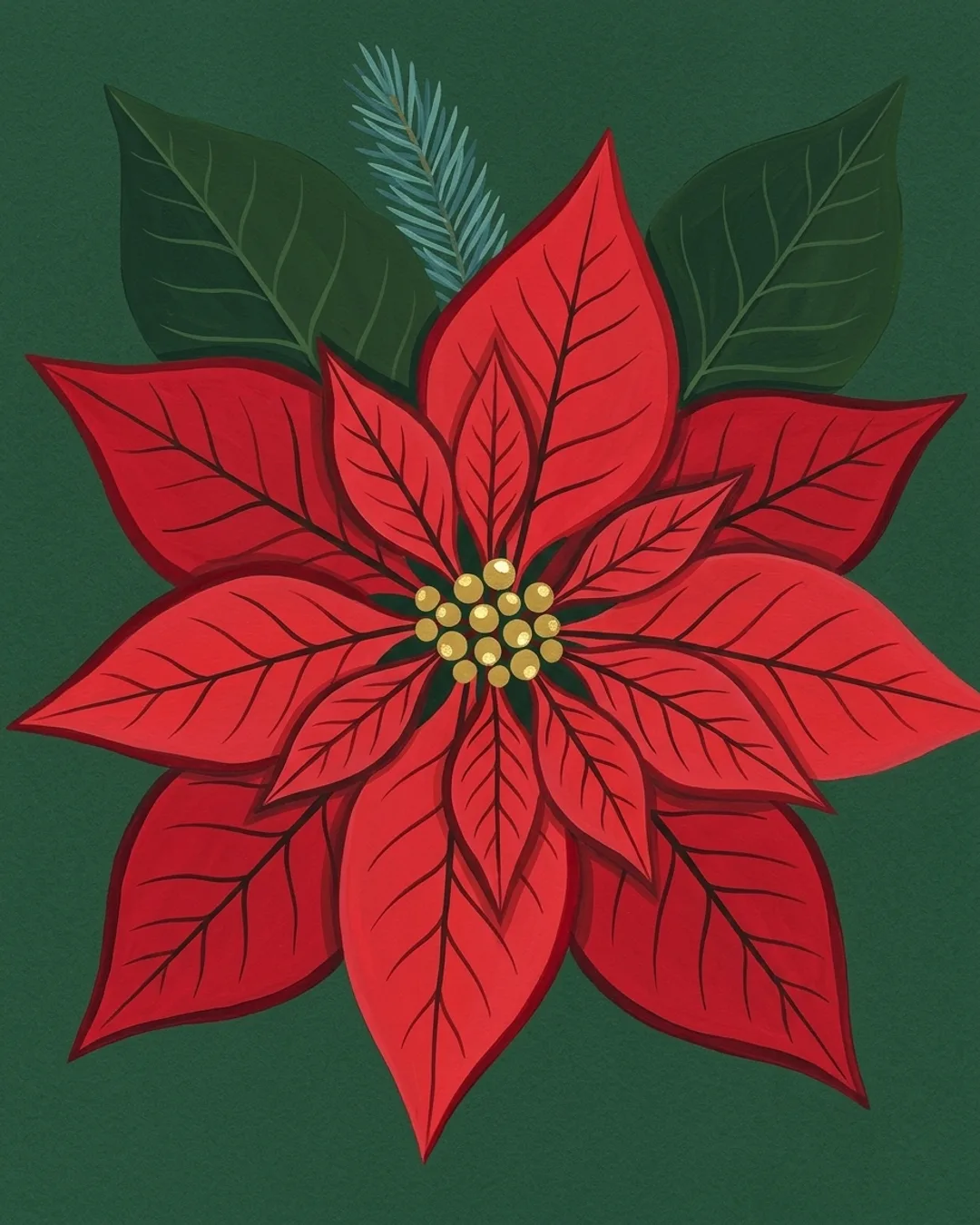 Poinsettia card design