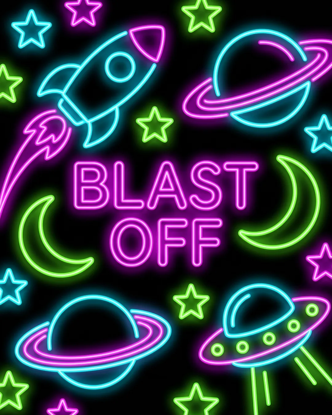 Blast off card design