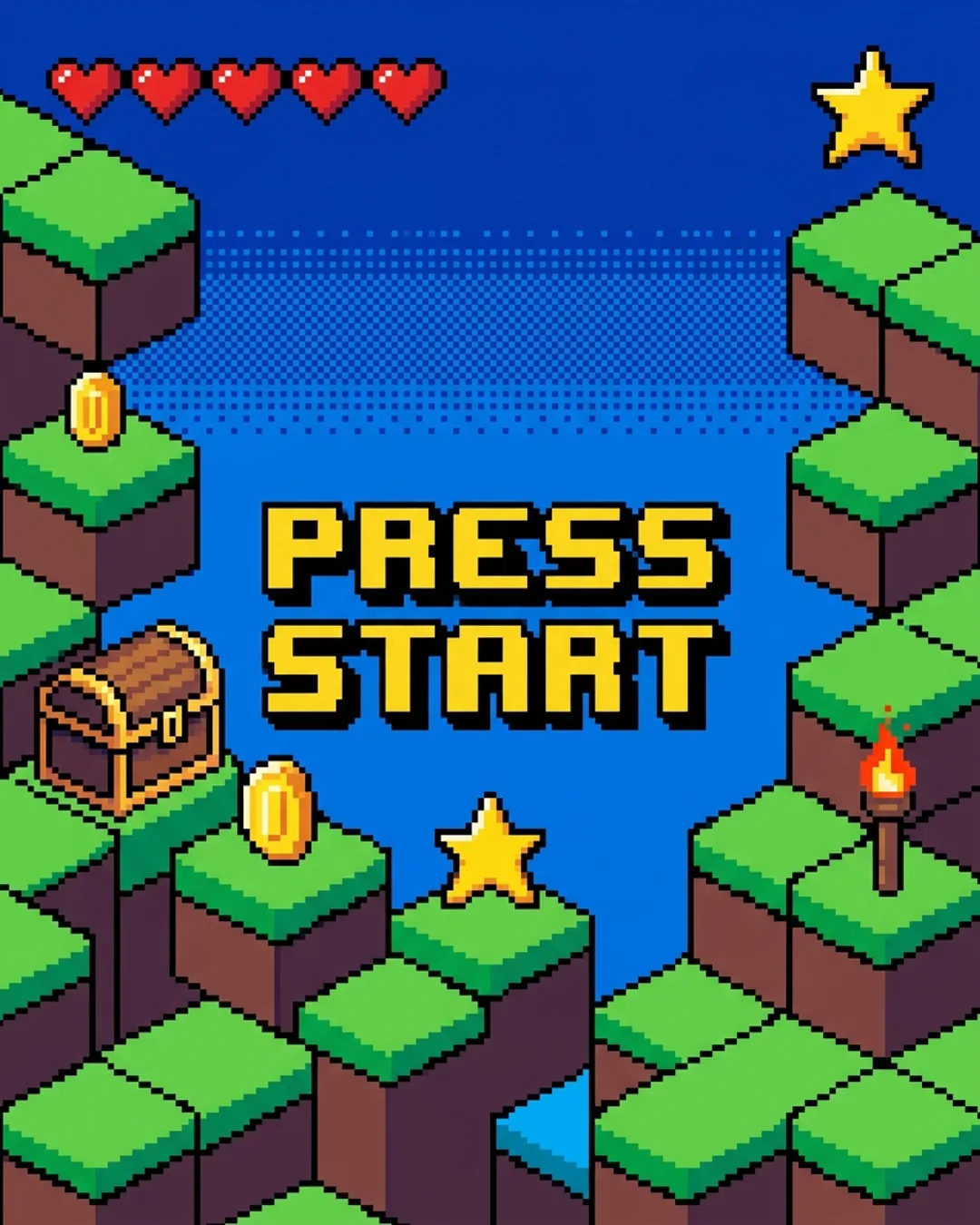 Press start card design