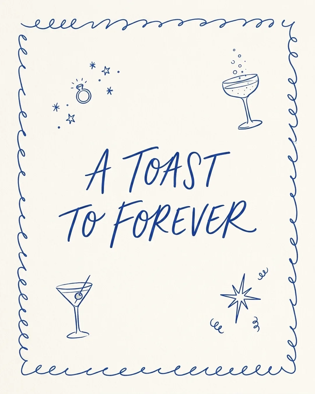 A toast to forever card design