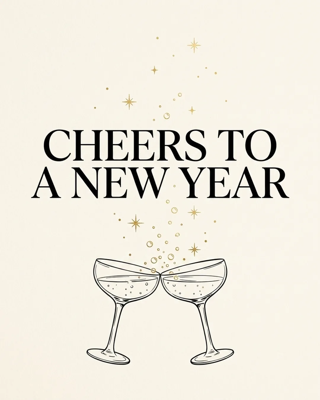 Cheers to a new year card design