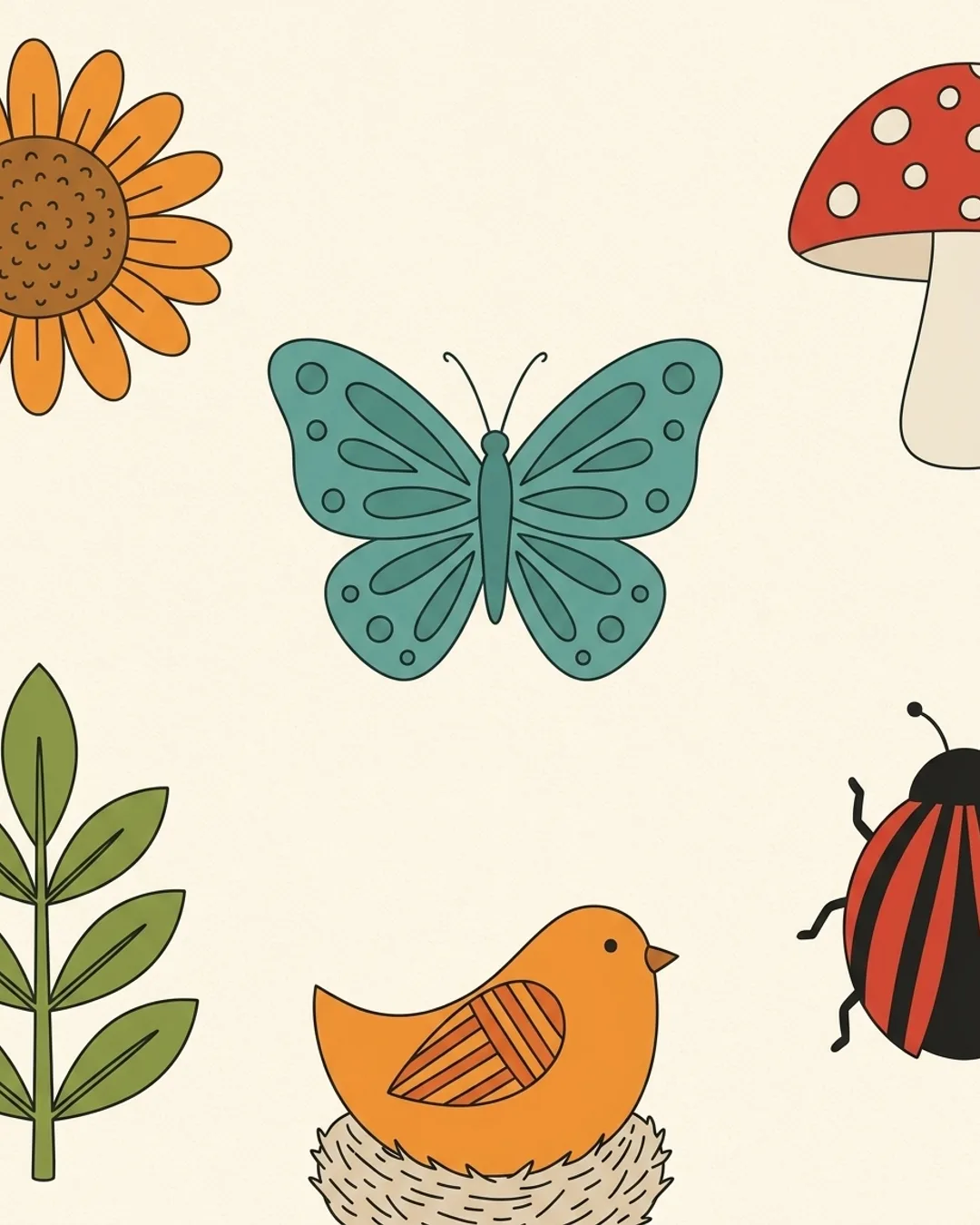 Folk Garden card design