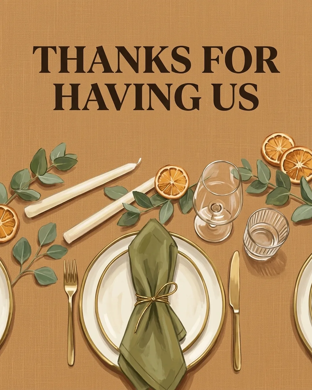 Thanks for having us card design