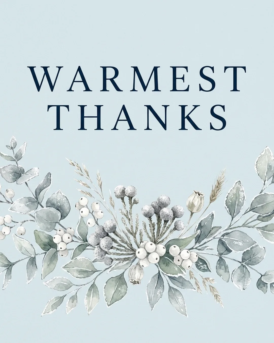 Warmest thanks card design