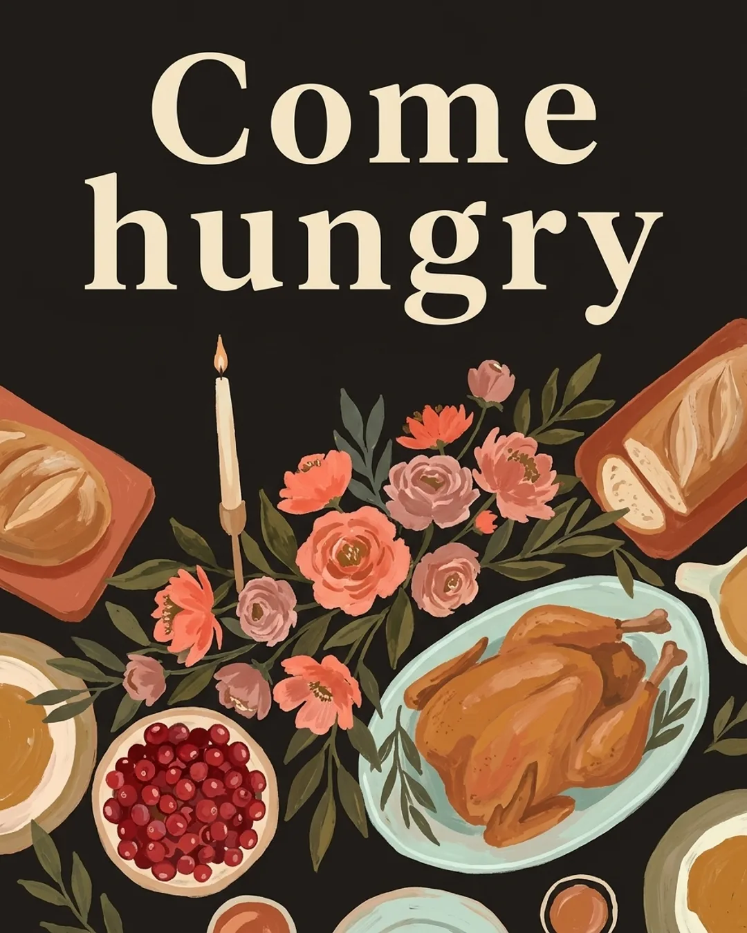 Come hungry card design