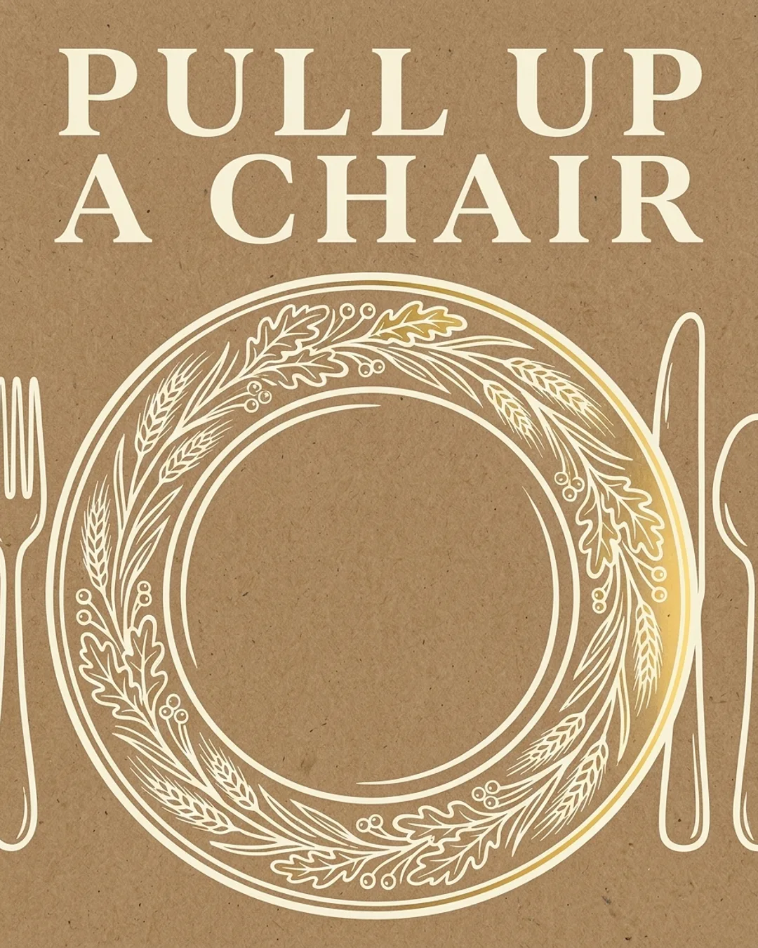 Pull up a chair card design