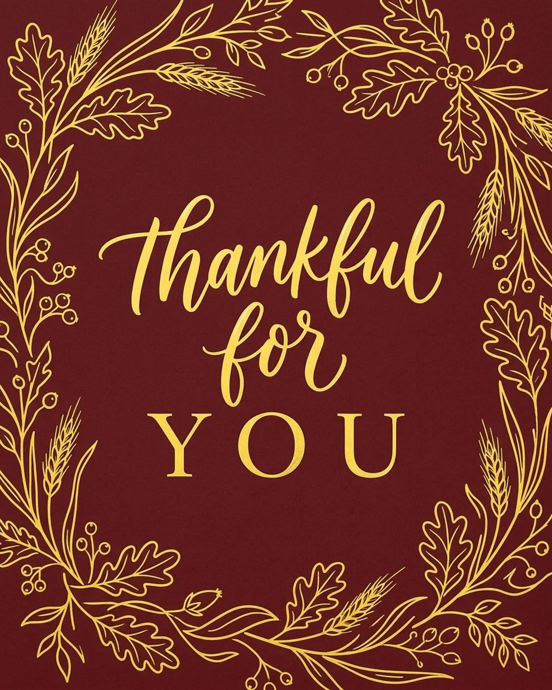 Thankful for you card design