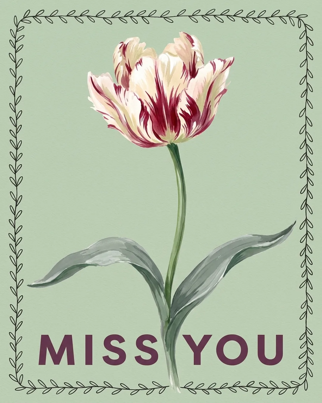 Miss you card design